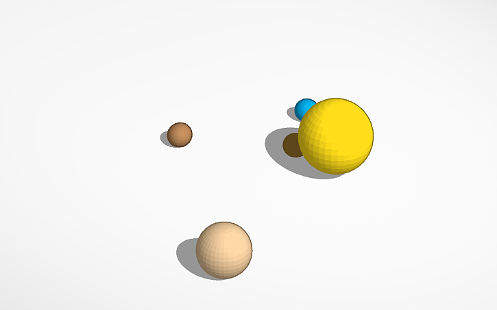 3D design Solar system 3D model example - Tinkercad