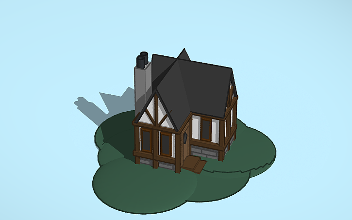 3D design medieval house - Tinkercad