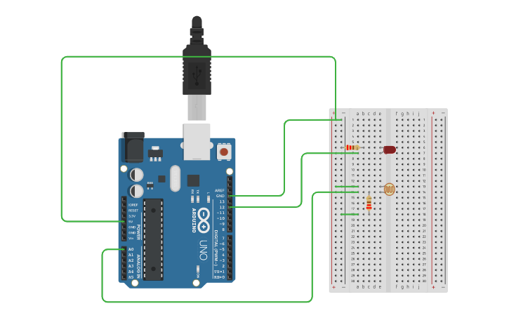 Circuit design Light Sensor - Tinkercad
