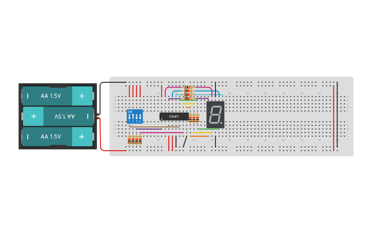 Circuit design Group 3 - BCD to 7 Segment Display - Tinkercad
