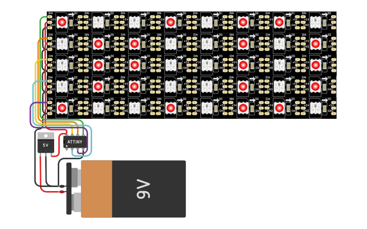 Circuit design Neo Pixel 3 - Tinkercad