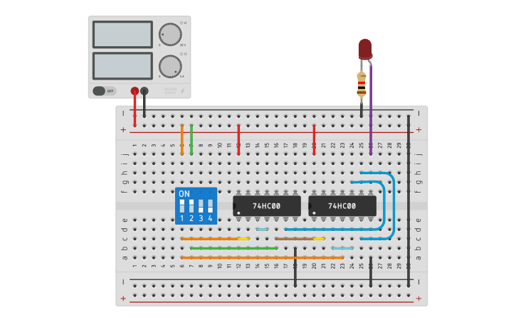 Circuit design XOR Gate - Tinkercad