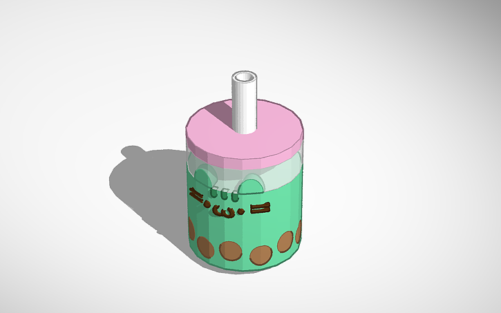 3D design Boba - Bubble Tea Pusheen - Tinkercad
