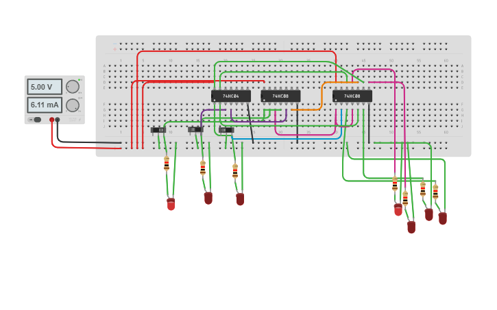 Circuit design 1 to 4 DEMULTIPLEXER - Tinkercad