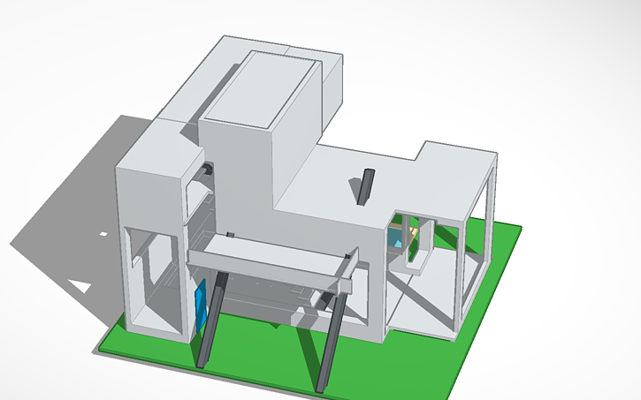 Modern Tinker 3D design modern house - Tinkercad