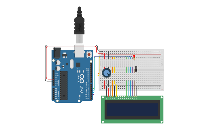 Circuit design Arduino Display - Tinkercad