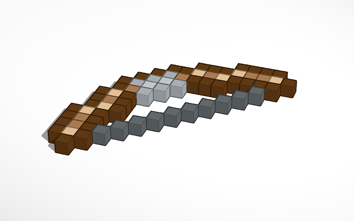3D design Minecraft Bow - Tinkercad