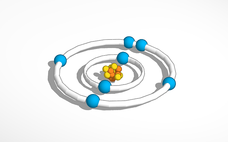 3D design Nitrogen Atom - Tinkercad