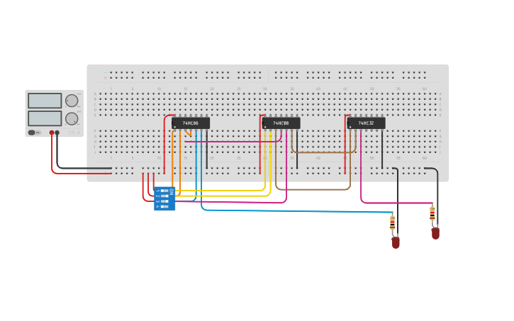 Circuit design FULL ADDER - Tinkercad