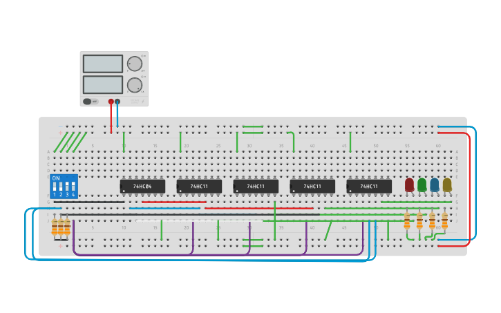 Circuit design 1:4 Demux - Tinkercad