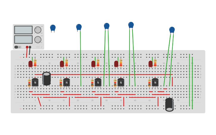 Circuit design TEJ2O1_Andy_Derevyanko_Chasing LED - Tinkercad