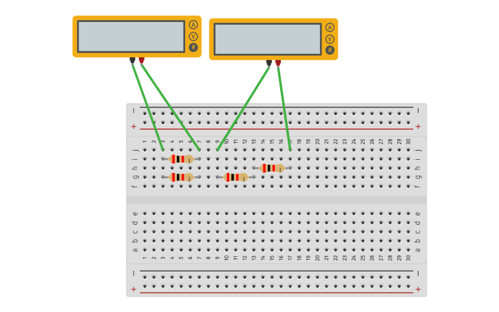 Circuit design Resistor series and parallel - Tinkercad