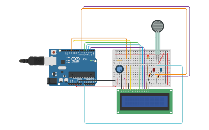 Arduino Detect Force Circuit design Arduino-Force sensor - Tinkercad