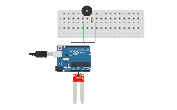 Circuit design Sensor de humedad - Tinkercad