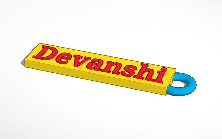 3D design Name tag - Tinkercad