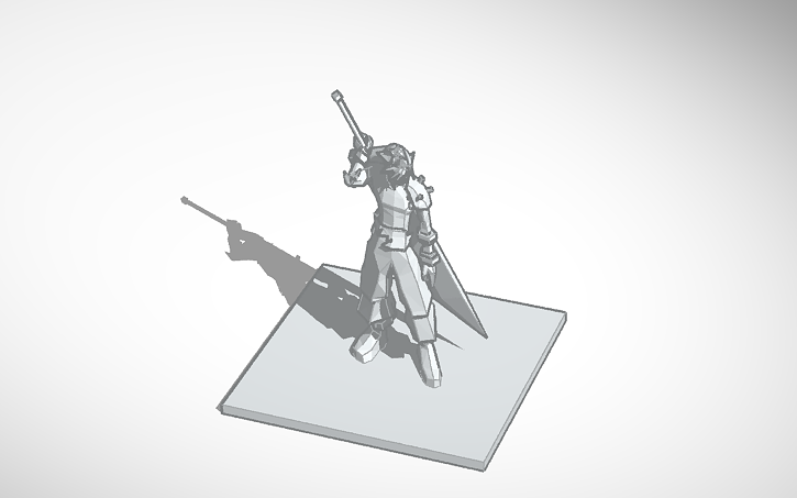 3D design Cloud Strife, With Base - Tinkercad