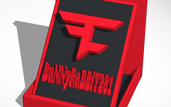 3D design FaZe BuNNyRaBBiT281 plaket - Tinkercad