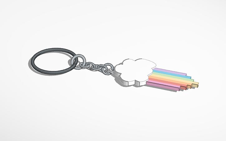 3D design Cloud Keychain - Tinkercad