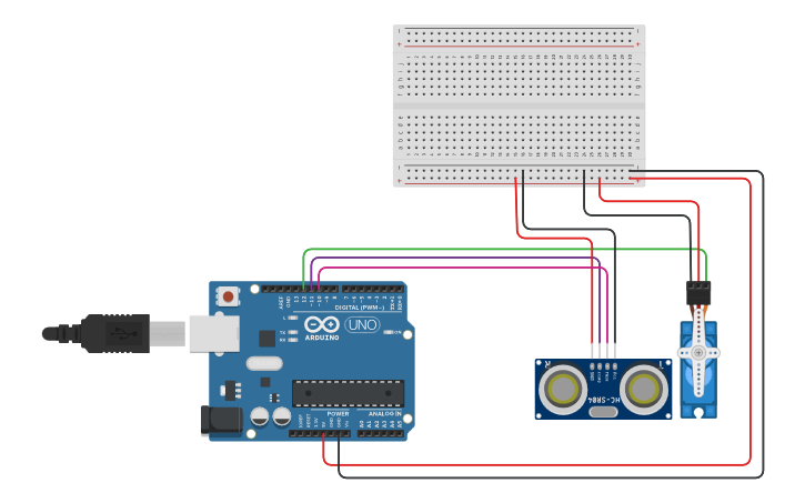 Circuit design Raddar System - Tinkercad