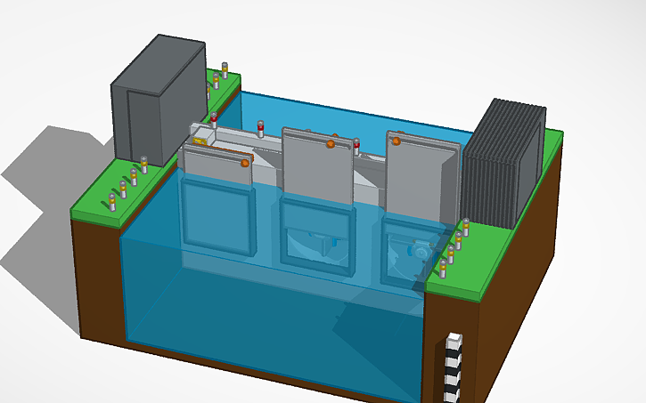 Dam Automation Project 3D design dam 2.0 - hydroelectric dam - Tinkercad