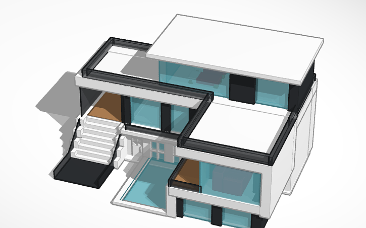 Modern Tinker 3D design modern house - Tinkercad