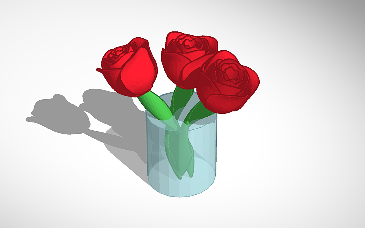 3D design Copy of Three Roses - Tinkercad