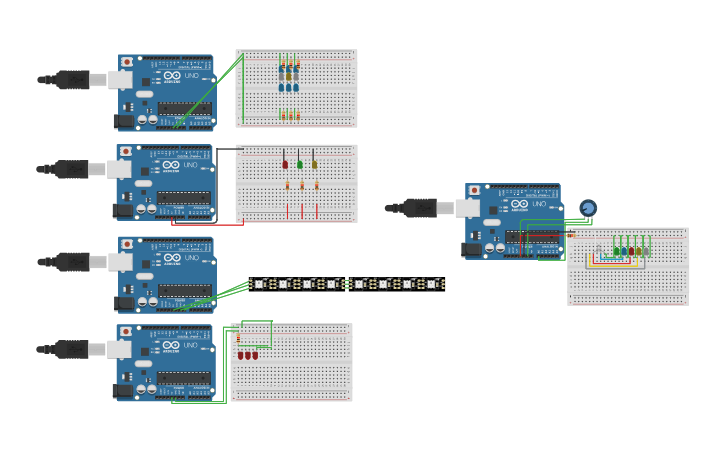 Circuit design semaforo con arduino - Tinkercad