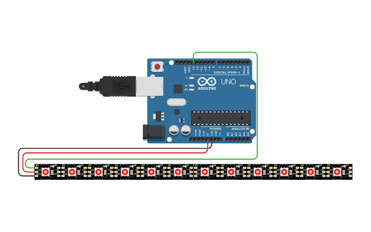 Circuit design LED Neopixel - Tinkercad