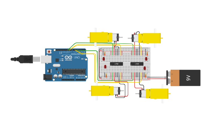 Circuit design 4x4 - Tinkercad