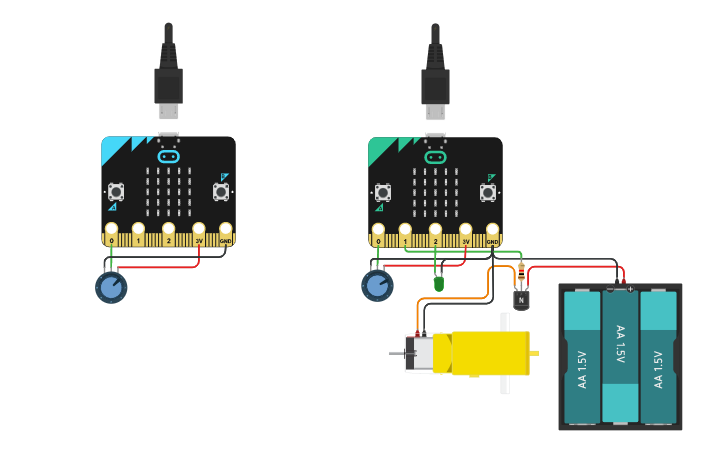 Tiny Bit Component Circuit design 6.5. Using Micro: bit With External Components - Tinkercad