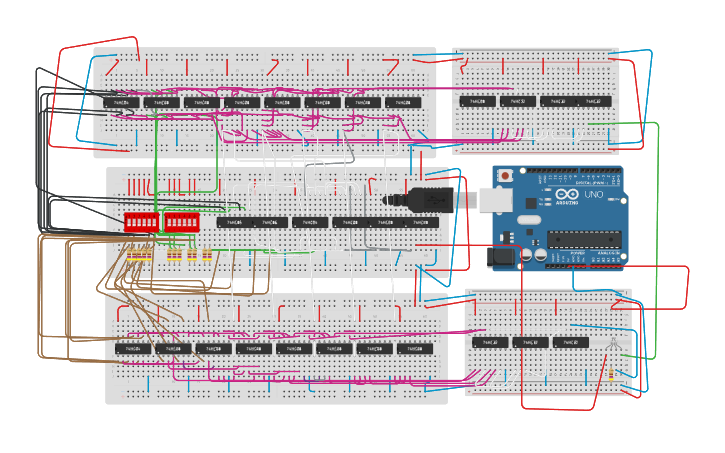 Circuit design COMPARADOR 6 BITS - Tinkercad