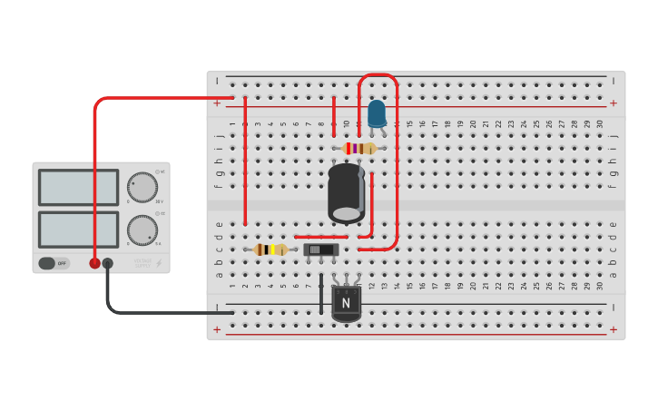 Circuit design Basic LED Transistor Circuit - Tinkercad