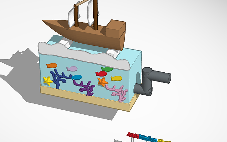 3D design Moving Sail boat - Tinkercad