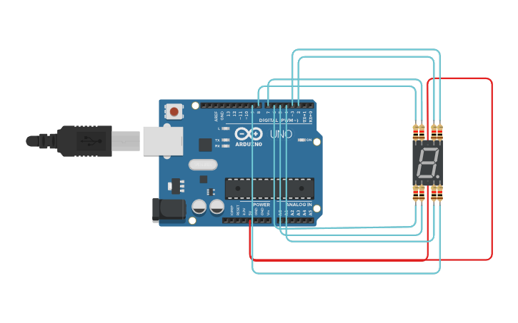Circuit design 7 Segment 2 - Tinkercad