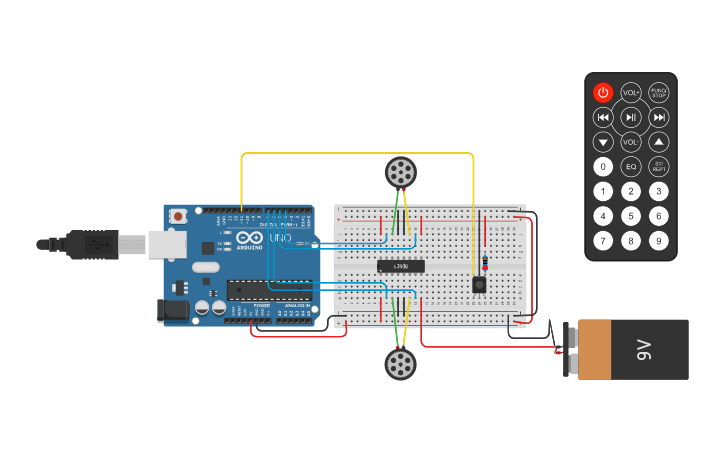Circuit design Arduino Car With Driver L293D And IR Remote Control ...