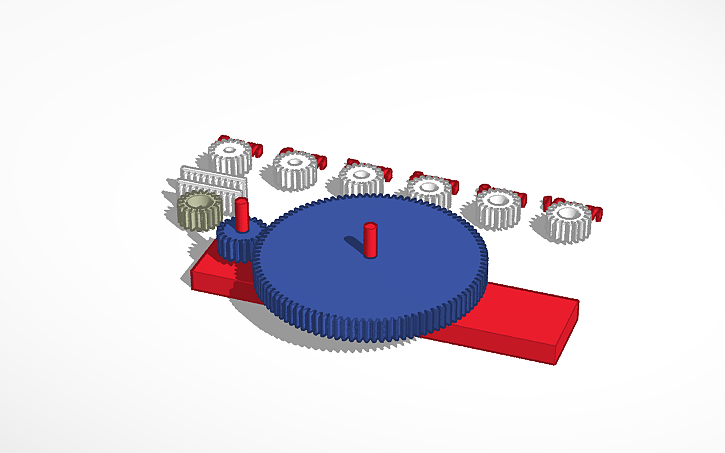 3D design gear and rack - Tinkercad