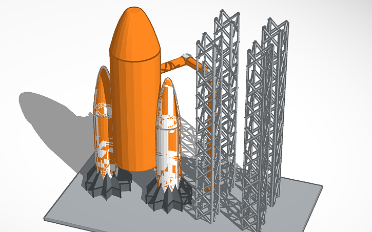 3D design rocket ship - Tinkercad
