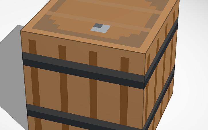 3D design Minecraft barrel - Tinkercad