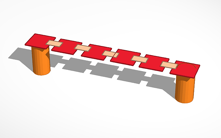 3D design rope bridge - Tinkercad