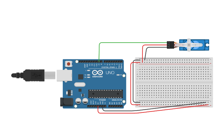 Circuit design Control Servo Motor - Tinkercad