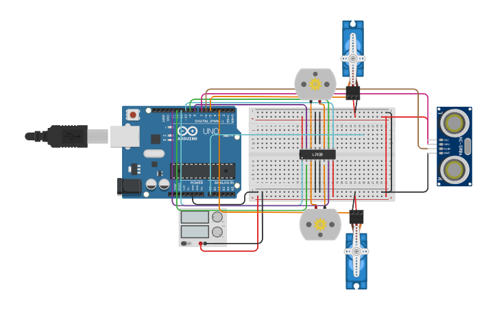 Circuit design robot - Tinkercad