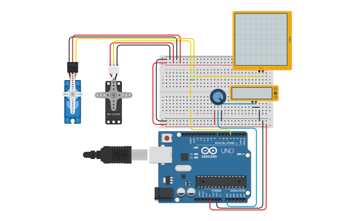 Circuit design Servo Motor Control w/Potentiometer - Tinkercad