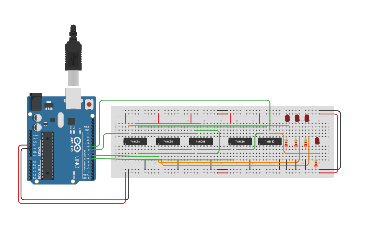 Circuit design Combinational Logical Circuit - Tinkercad