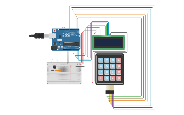 Circuit design Password Protected Door Lock System - Tinkercad