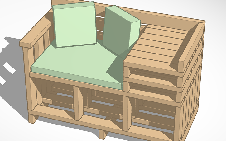 3D design Telephone Bench - Tinkercad