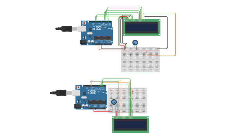 Circuit design LCD - Tinkercad