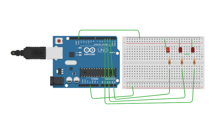 Circuit design arduino led 3 - Tinkercad