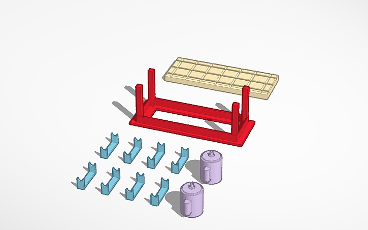 3D design Padded Bench - Tinkercad