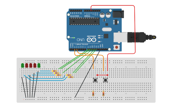 Circuit design Interrupciones con arduino - Tinkercad