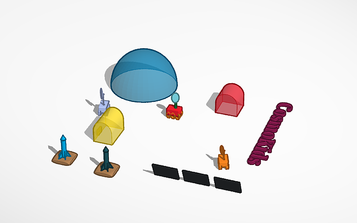 3D design Moon shelters 2026 - Tinkercad